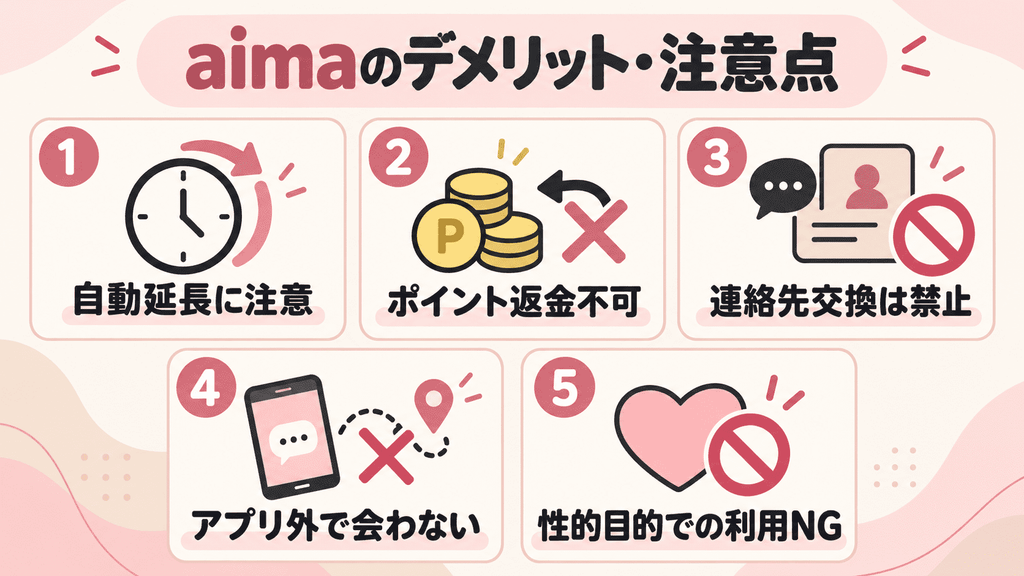 aimaのデメリット・注意点